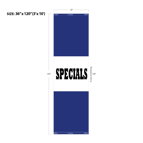 Blue Acid Dyed Tri-Panel Auto/Dealer Message Banner - Canadiana Flag