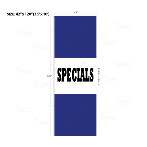 Blue Acid Dyed Tri-Panel Auto/Dealer Message Banner - Canadiana Flag