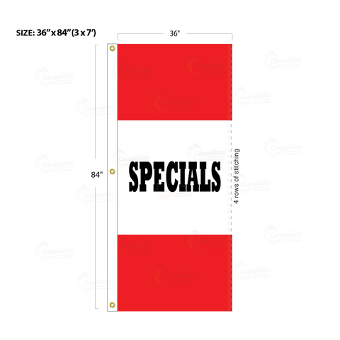 Red Acid Dyed Tri-Panel Auto/Dealer Message Banner - Canadiana Flag