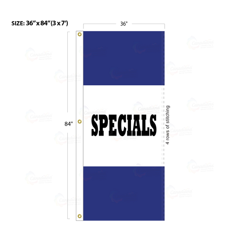 Blue Acid Dyed Tri-Panel Auto/Dealer Message Banner - Canadiana Flag