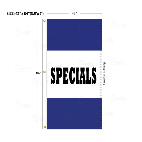 Blue Acid Dyed Tri-Panel Auto/Dealer Message Banner - Canadiana Flag