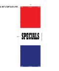 Red & Blue Acid Dyed Tri-Panel Auto/Dealer Message Banner - Canadiana Flag