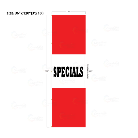 Red Acid Dyed Tri-Panel Auto/Dealer Message Banner - Canadiana Flag