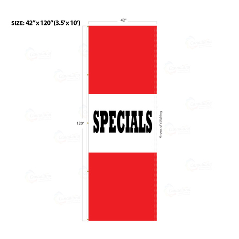 Red Acid Dyed Tri-Panel Auto/Dealer Message Banner - Canadiana Flag