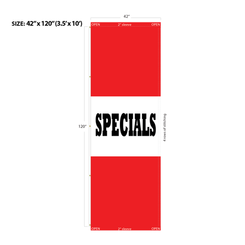 Red Acid Dyed Tri-Panel Auto/Dealer Message Banner - Canadiana Flag