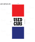 Red & Blue Acid Dyed Tri-Panel Auto/Dealer Message Banner - Canadiana Flag