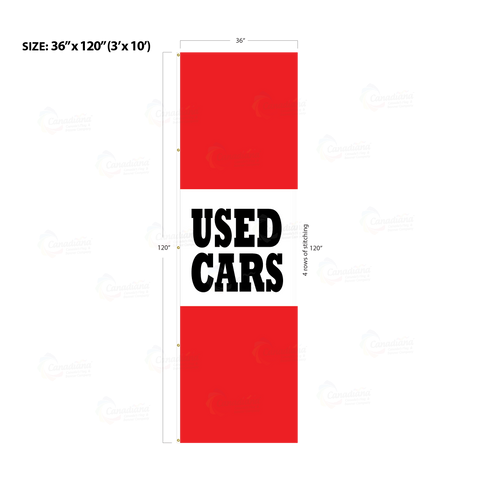 Red Acid Dyed Tri-Panel Auto/Dealer Message Banner - Canadiana Flag