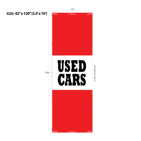 Red Acid Dyed Tri-Panel Auto/Dealer Message Banner - Canadiana Flag