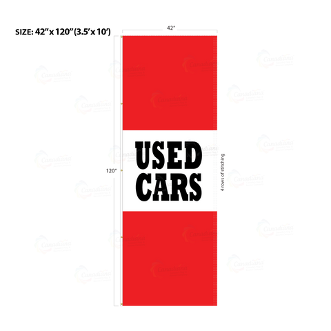 Red Acid Dyed Tri-Panel Auto/Dealer Message Banner - Canadiana Flag