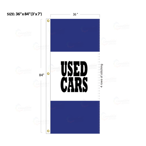 Blue Acid Dyed Tri-Panel Auto/Dealer Message Banner - Canadiana Flag