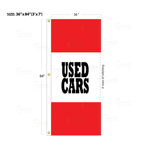 Red Acid Dyed Tri-Panel Auto/Dealer Message Banner - Canadiana Flag