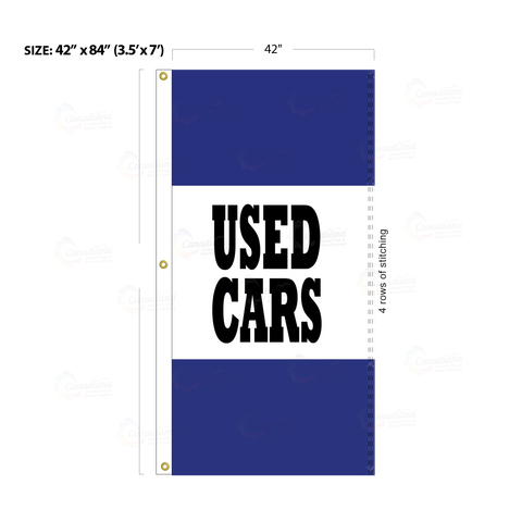 Blue Acid Dyed Tri-Panel Auto/Dealer Message Banner - Canadiana Flag