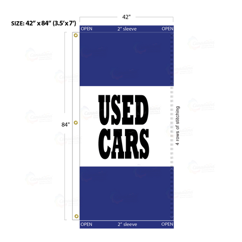Blue Acid Dyed Tri-Panel Auto/Dealer Message Banner - Canadiana Flag