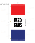 Red & Blue Acid Dyed Tri-Panel Auto/Dealer Message Banner - Canadiana Flag