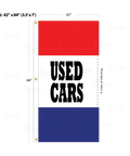 Red & Blue Acid Dyed Tri-Panel Auto/Dealer Message Banner - Canadiana Flag