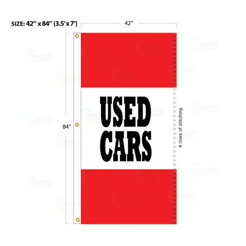 Red Acid Dyed Tri-Panel Auto/Dealer Message Banner - Canadiana Flag