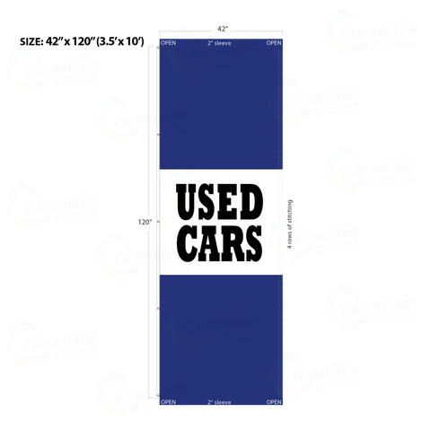 Blue Acid Dyed Tri-Panel Auto/Dealer Message Banner - Canadiana Flag
