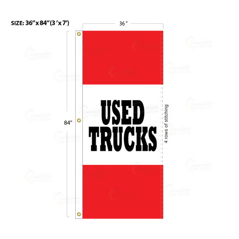 Red Acid Dyed Tri-Panel Auto/Dealer Message Banner - Canadiana Flag