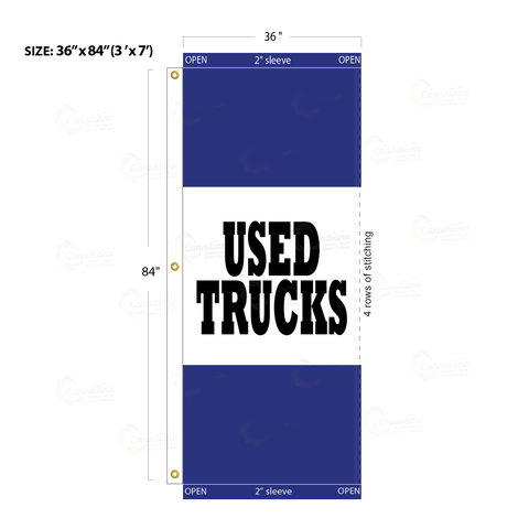 Blue Acid Dyed Tri-Panel Auto/Dealer Message Banner - Canadiana Flag