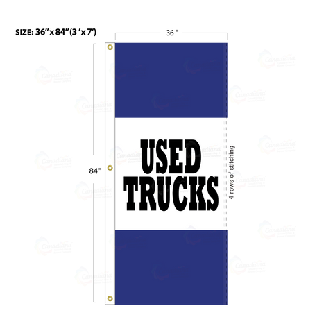 Blue Acid Dyed Tri-Panel Auto/Dealer Message Banner - Canadiana Flag