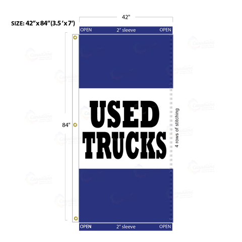 Blue Acid Dyed Tri-Panel Auto/Dealer Message Banner - Canadiana Flag