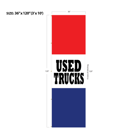 Red & Blue Acid Dyed Tri-Panel Auto/Dealer Message Banner - Canadiana Flag