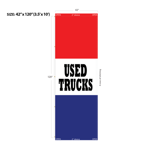 Red & Blue Acid Dyed Tri-Panel Auto/Dealer Message Banner - Canadiana Flag