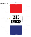 Red & Blue Acid Dyed Tri-Panel Auto/Dealer Message Banner - Canadiana Flag
