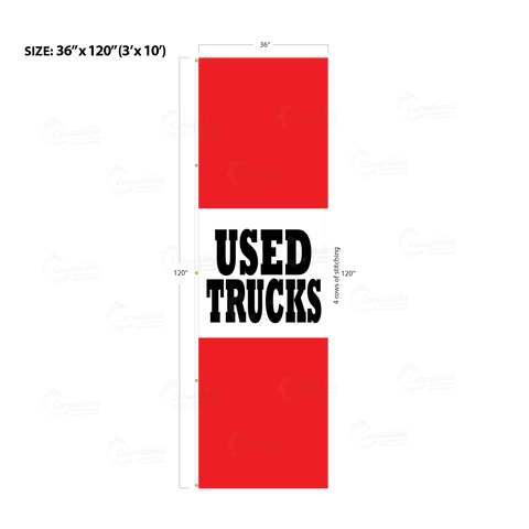 Red Acid Dyed Tri-Panel Auto/Dealer Message Banner - Canadiana Flag