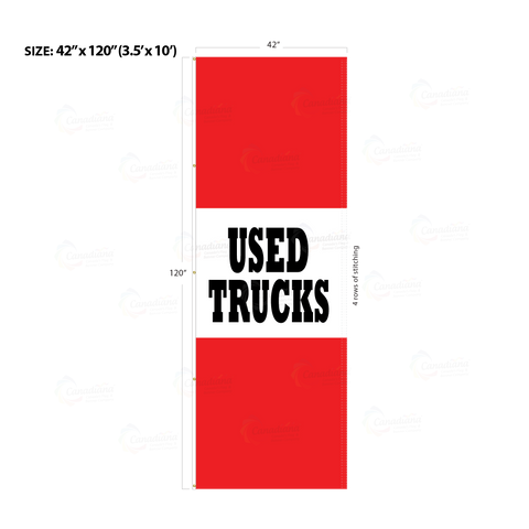 Red Acid Dyed Tri-Panel Auto/Dealer Message Banner - Canadiana Flag