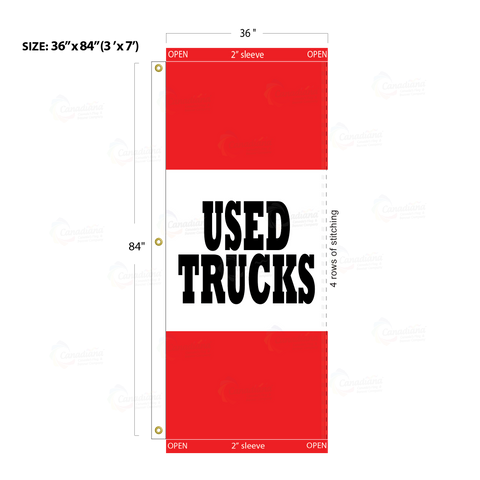 Red Acid Dyed Tri-Panel Auto/Dealer Message Banner - Canadiana Flag