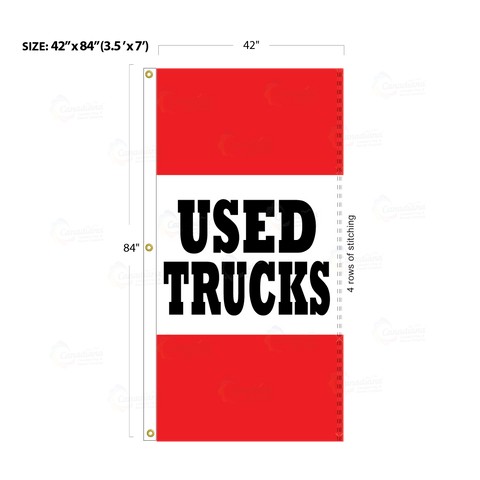 Red Acid Dyed Tri-Panel Auto/Dealer Message Banner - Canadiana Flag