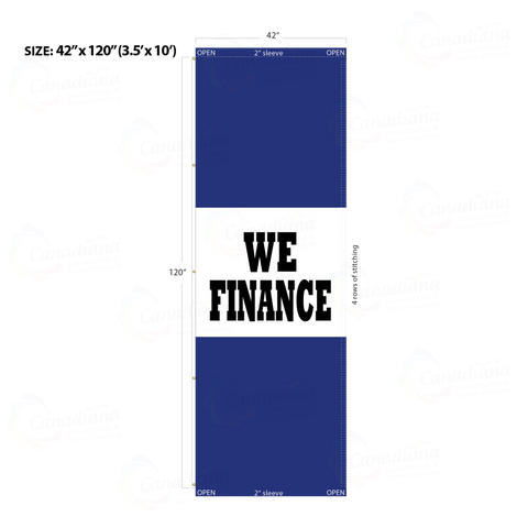 Blue Acid Dyed Tri-Panel Auto/Dealer Message Banner - Canadiana Flag