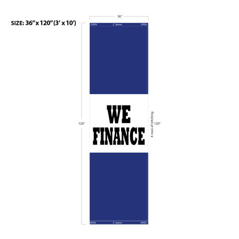 Blue Acid Dyed Tri-Panel Auto/Dealer Message Banner - Canadiana Flag