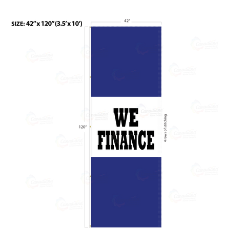 Blue Acid Dyed Tri-Panel Auto/Dealer Message Banner - Canadiana Flag