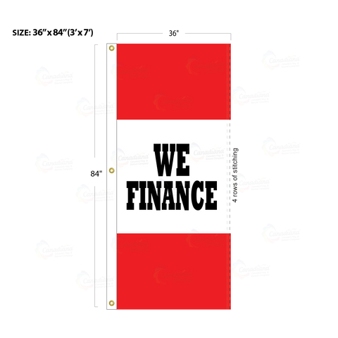 Red Acid Dyed Tri-Panel Auto/Dealer Message Banner - Canadiana Flag