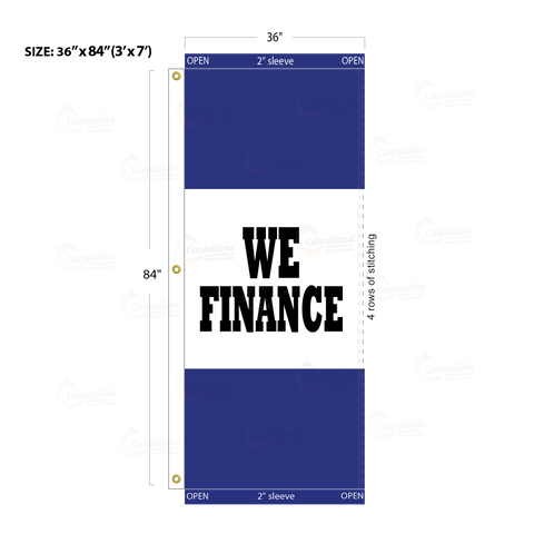 Blue Acid Dyed Tri-Panel Auto/Dealer Message Banner - Canadiana Flag