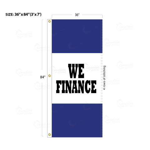 Blue Acid Dyed Tri-Panel Auto/Dealer Message Banner - Canadiana Flag