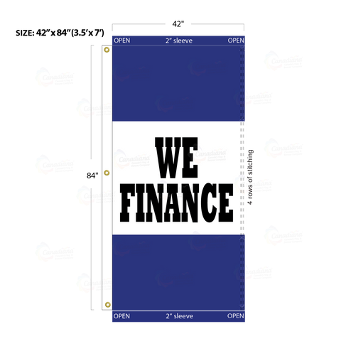 Blue Acid Dyed Tri-Panel Auto/Dealer Message Banner - Canadiana Flag