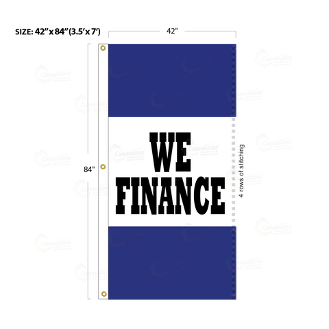 Blue Acid Dyed Tri-Panel Auto/Dealer Message Banner - Canadiana Flag