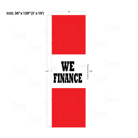 Red Acid Dyed Tri-Panel Auto/Dealer Message Banner - Canadiana Flag