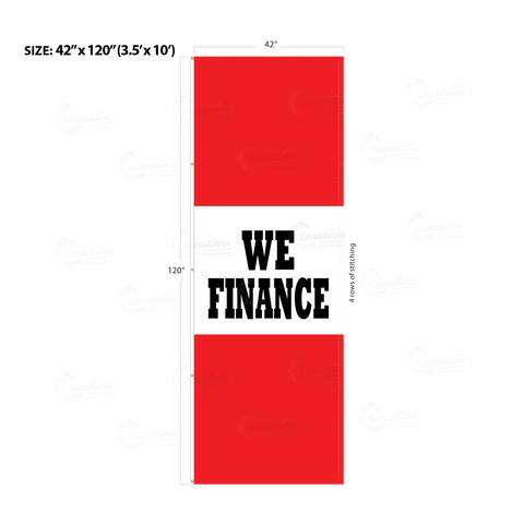 Red Acid Dyed Tri-Panel Auto/Dealer Message Banner - Canadiana Flag