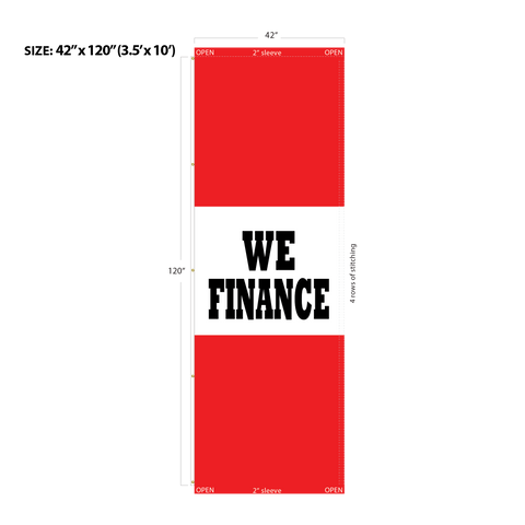 Red Acid Dyed Tri-Panel Auto/Dealer Message Banner - Canadiana Flag