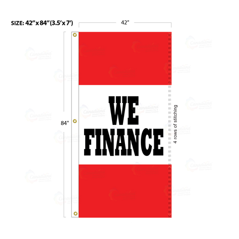 Red Acid Dyed Tri-Panel Auto/Dealer Message Banner - Canadiana Flag