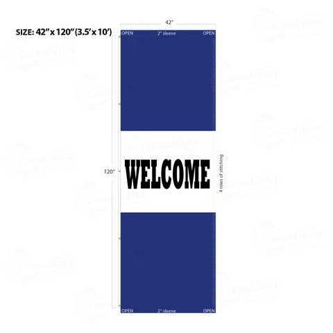 Blue Acid Dyed Tri-Panel Auto/Dealer Message Banner - Canadiana Flag