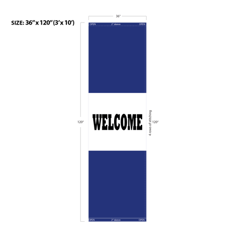 Blue Acid Dyed Tri-Panel Auto/Dealer Message Banner - Canadiana Flag