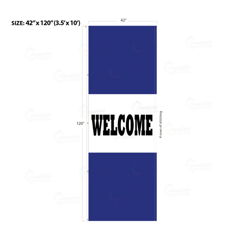 Blue Acid Dyed Tri-Panel Auto/Dealer Message Banner - Canadiana Flag