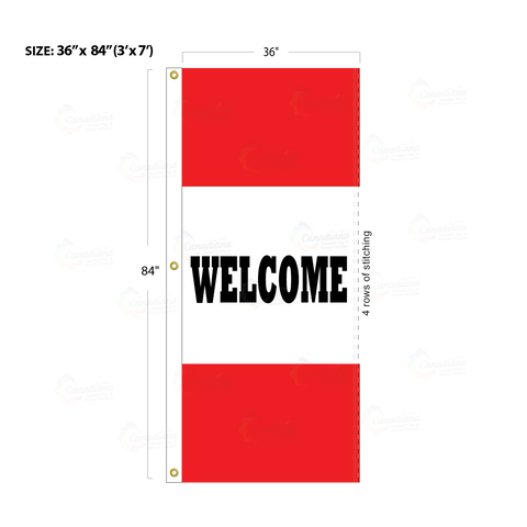 Red Acid Dyed Tri-Panel Auto/Dealer Message Banner - Canadiana Flag