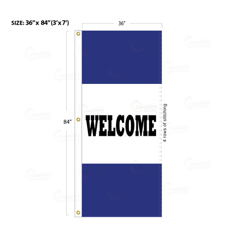 Blue Acid Dyed Tri-Panel Auto/Dealer Message Banner - Canadiana Flag