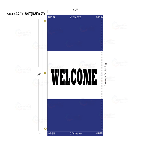 Blue Acid Dyed Tri-Panel Auto/Dealer Message Banner - Canadiana Flag